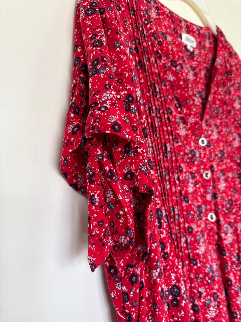 Westport Red Floral Button-Front Top - Picture 4 of 4